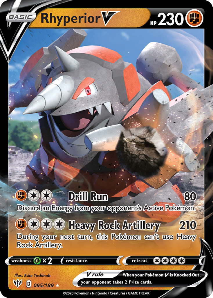 Rhyperior V 95/189 Rare Holo V | Darkness Ablaze | Pokemon Card
