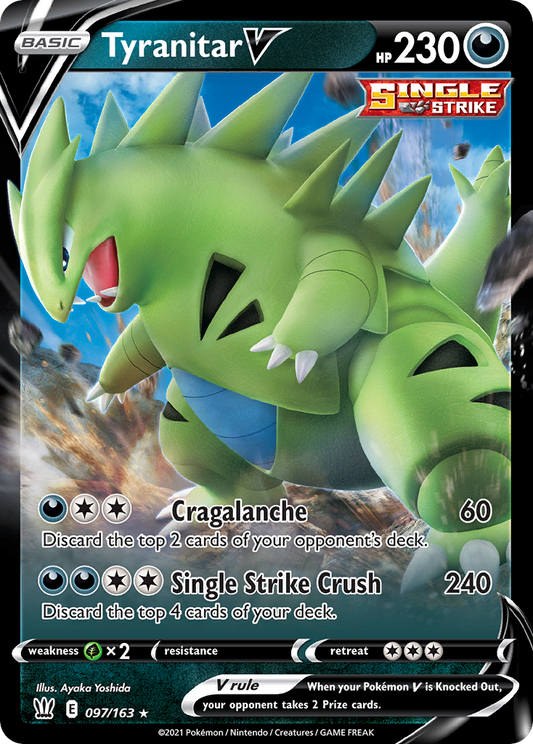 Tyranitar V 97/163 Rare Holo V | Battle Styles | Pokemon Card