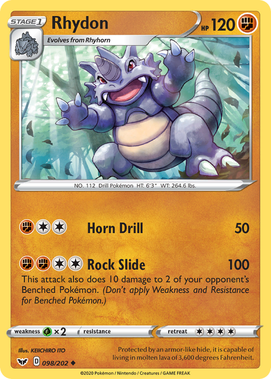 Rhydon 98/202 Uncommon | Sword & Shield | Pokemon Card