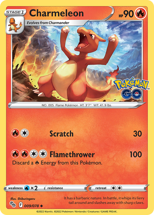Charmeleon 9/78 Uncommon | Pokémon GO | Pokemon Card