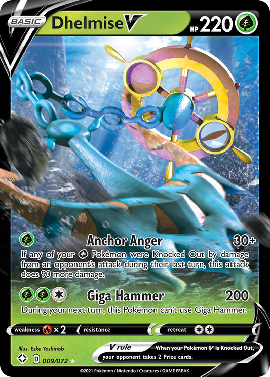 Dhelmise V 9/72 Rare Holo V | Shining Fates | Pokemon Card
