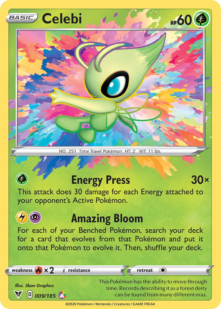 Celebi 9/185 Amazing Rare | Vivid Voltage | Pokemon Card