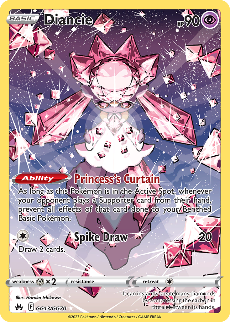 Diancie GG13/70 Trainer Gallery Rare Holo | Crown Zenith Galarian Gallery | Pokemon Card
