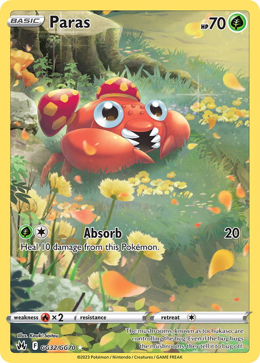 Paras GG32/70 Trainer Gallery Rare Holo | Crown Zenith Galarian Gallery | Pokemon Card
