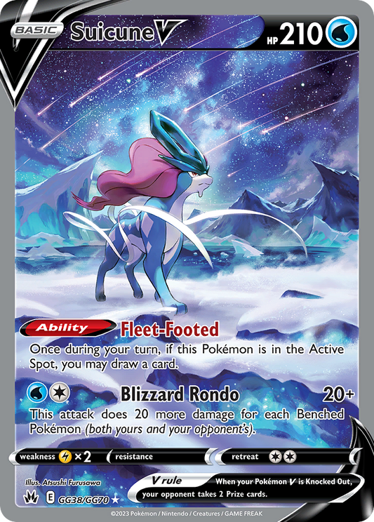 Suicune V GG38/70 Rare Holo V | Crown Zenith Galarian Gallery | Pokemon Card