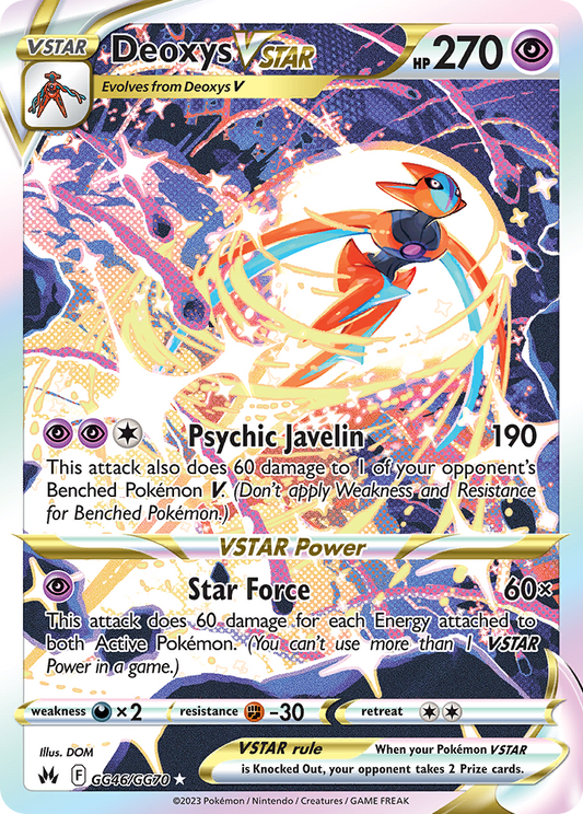 Deoxys VSTAR GG46/70 Rare Holo VSTAR | Crown Zenith Galarian Gallery | Pokemon Card