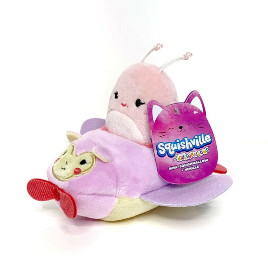 Mariposa the Pink Butterfly in Car ~ Mini Squishmallow in VEHICLE Squishville Pl