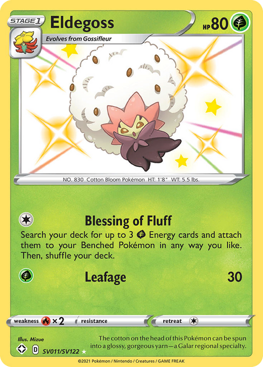 Eldegoss SV011/122 Rare Shiny | Shining Fates Shiny Vault | Pokemon Card