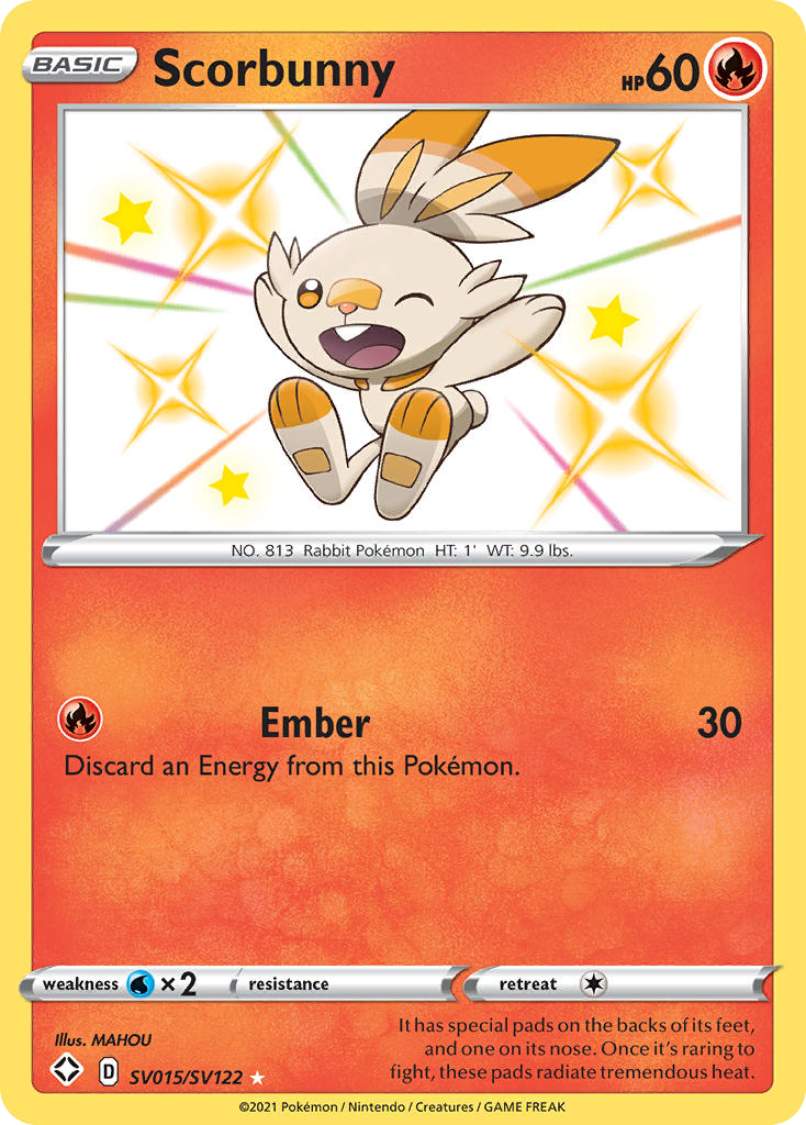 Scorbunny SV015/122 Rare Shiny | Shining Fates Shiny Vault | Pokemon Card