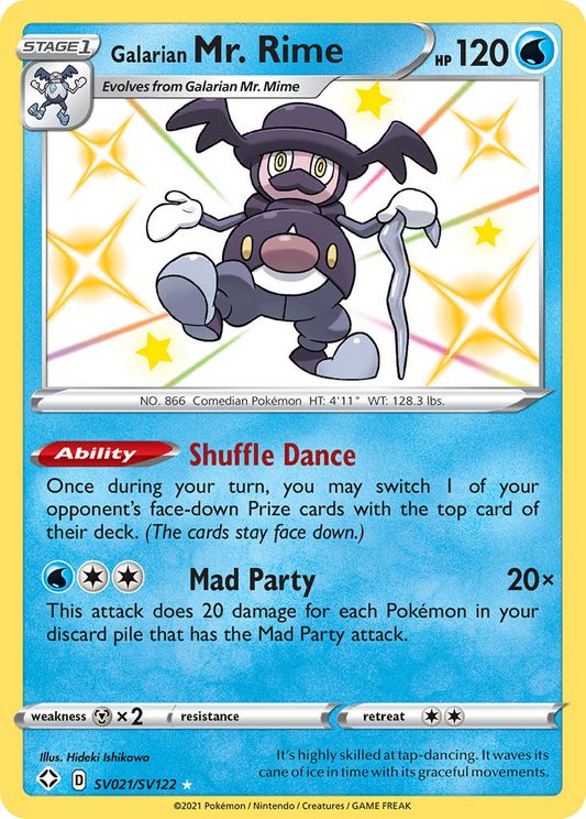 Galarian Mr. Rime SV021/122 Rare Shiny | Shining Fates Shiny Vault | Pokemon Card