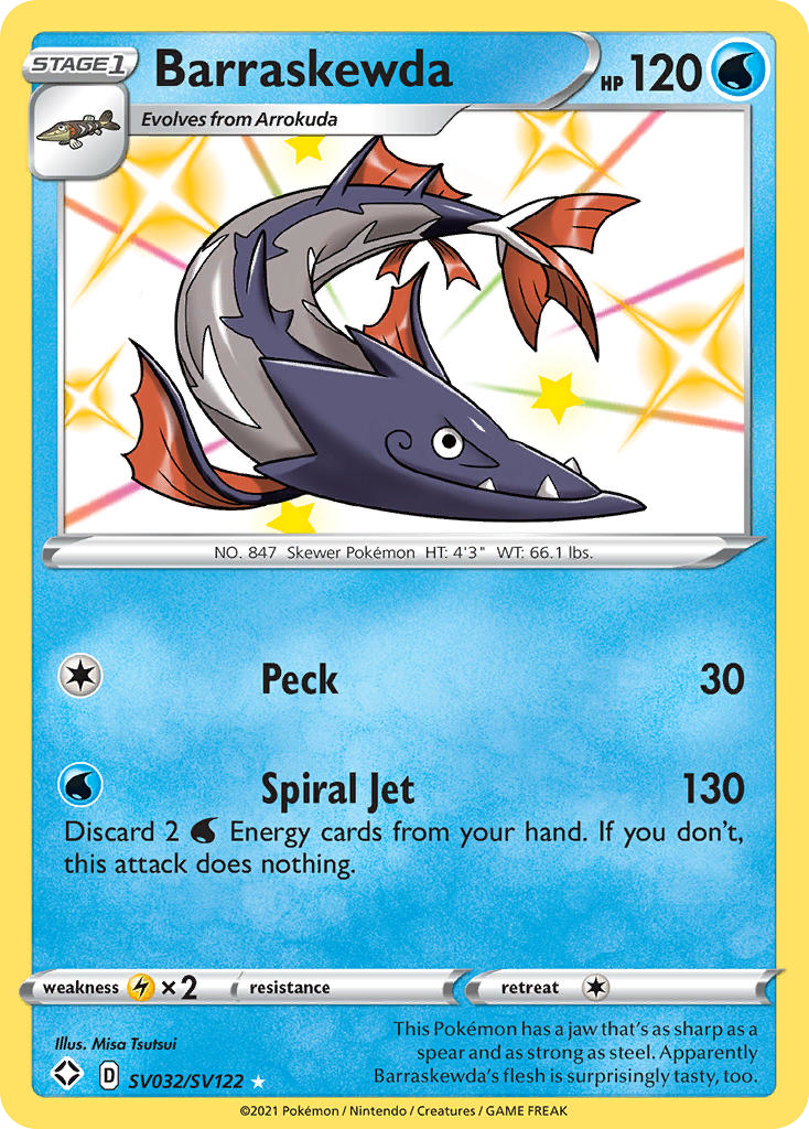 Barraskewda SV032/122 Rare Shiny | Shining Fates Shiny Vault | Pokemon Card