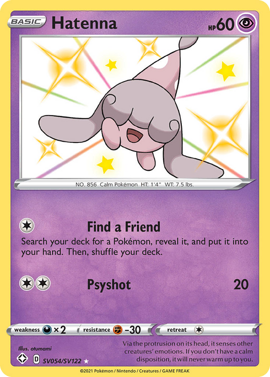 Hatenna SV054/122 Rare Shiny | Shining Fates Shiny Vault | Pokemon Card
