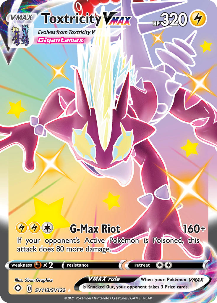 Toxtricity VMAX SV113/122 Rare Holo VMAX | Shining Fates Shiny Vault | Pokemon Card