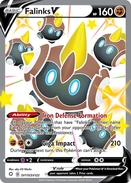 Falinks V SV115/122 Rare Holo V | Shining Fates Shiny Vault | Pokemon Card