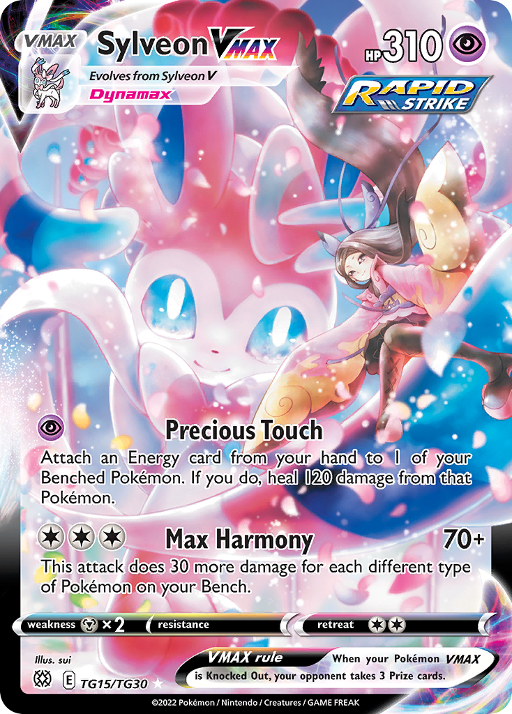 Sylveon VMAX TG15/30 Rare Holo VMAX | Brilliant Stars Trainer Gallery | Pokemon Card