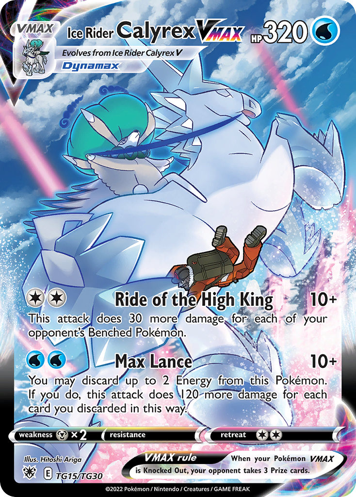 Ice Rider Calyrex VMAX TG15/30 Rare Holo VMAX | Astral Radiance Trainer Gallery | Pokemon Card