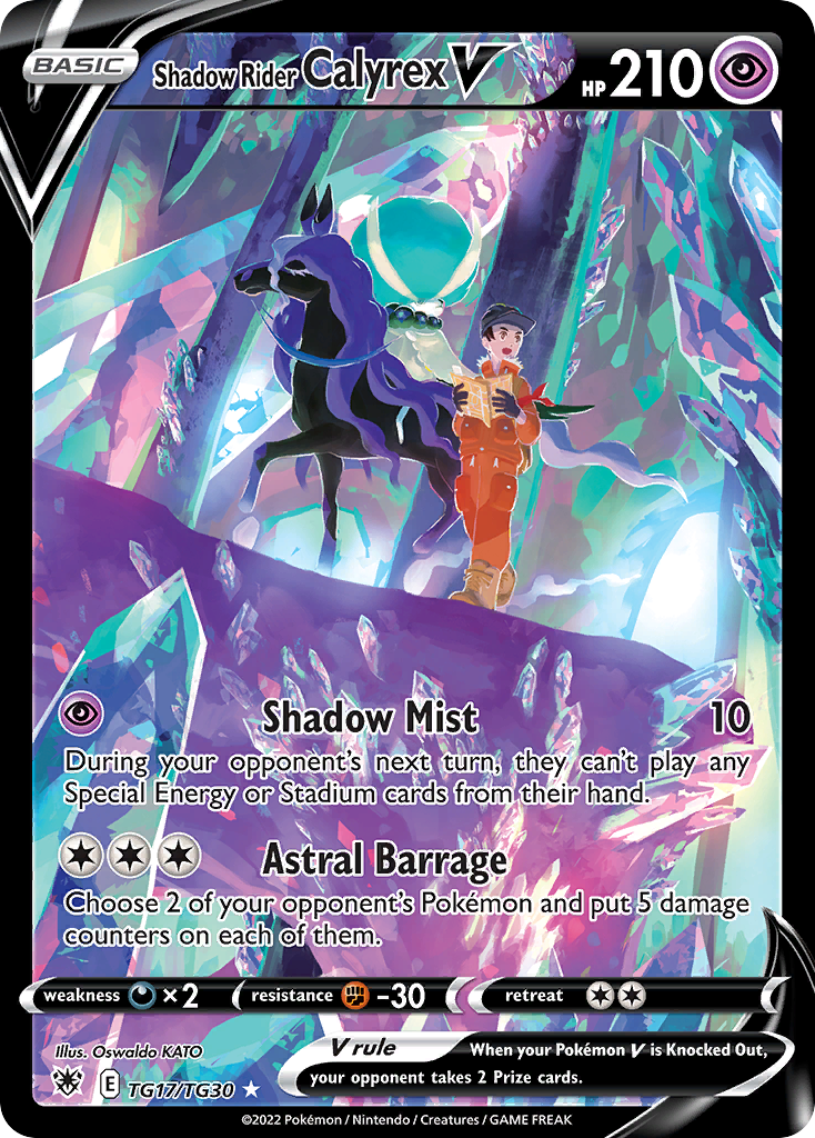Shadow Rider Calyrex V TG17/30 Rare Holo V | Astral Radiance Trainer Gallery | Pokemon Card