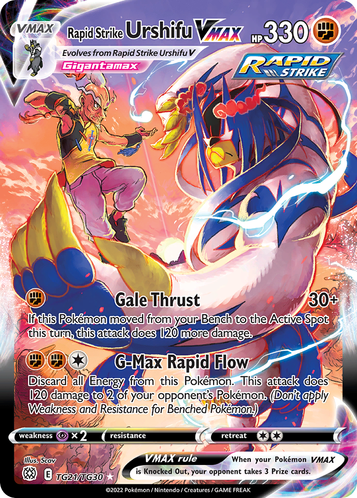 Rapid Strike Urshifu VMAX TG21/30 Rare Holo VMAX | Brilliant Stars Trainer Gallery | Pokemon Card