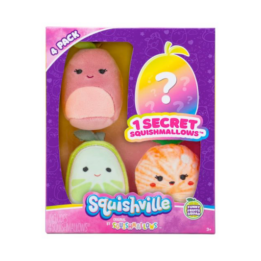 Funky Fruits Squad ~ 4 Pack 2" Squishville Plush ~ In Stock!