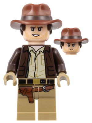 Indiana Jones - Dark Brown Jacket, Reddish LEGO Minifigure | Raiders of the Lost Ark