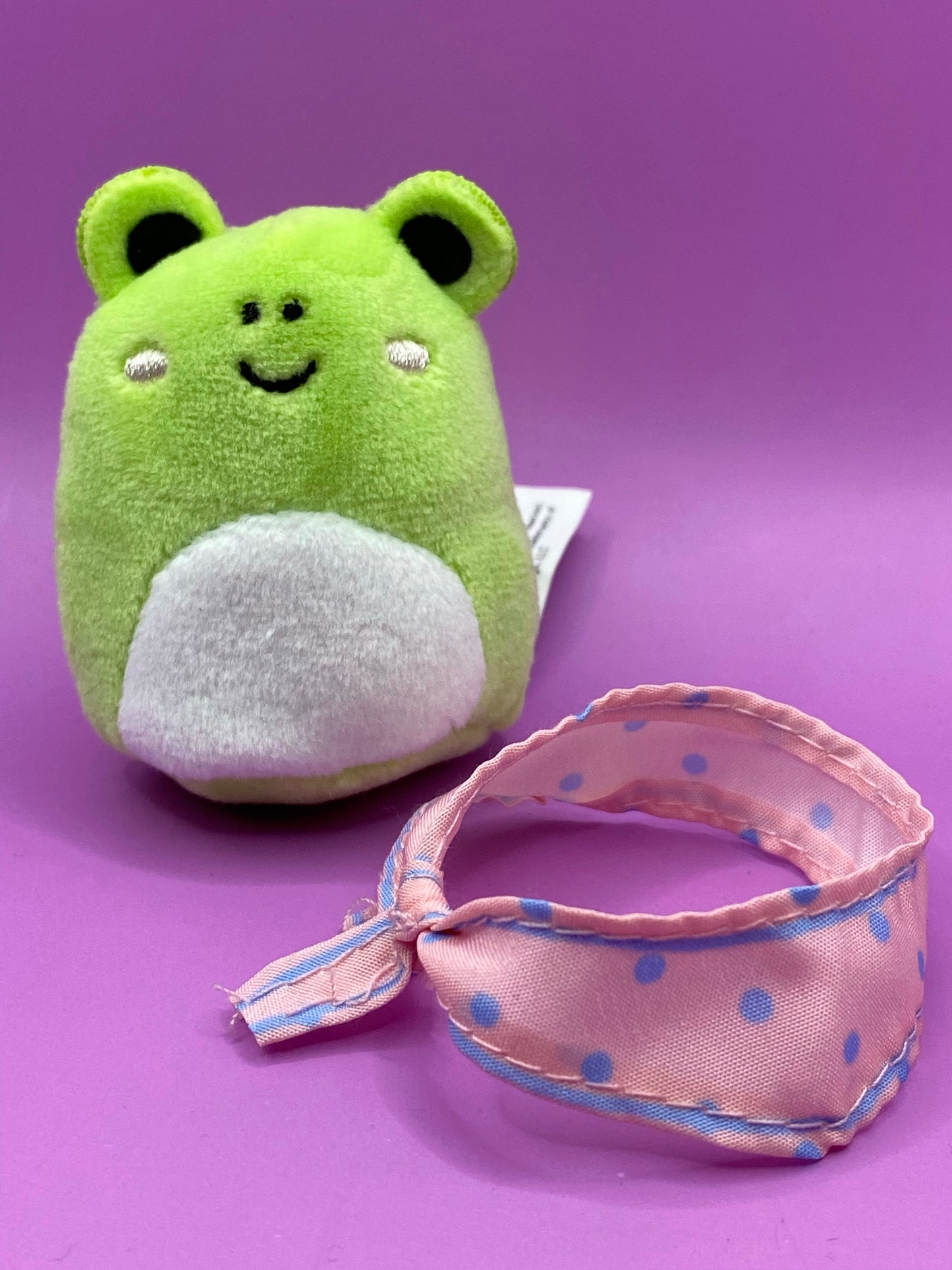 RARE ~ Green Frog with Pink Bandana ~ 2" Individual Squishville by Squishmallows ~ LIMIT 1 PER CUSTOMER
